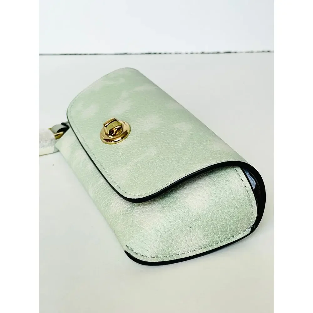 Coach CDY09 Pale Green Floral Leather Sunglasses Case